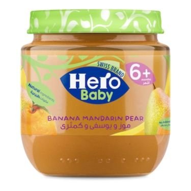 Hero Baby Banana Mandarin Pear Baby Food 6 Months+ 130g