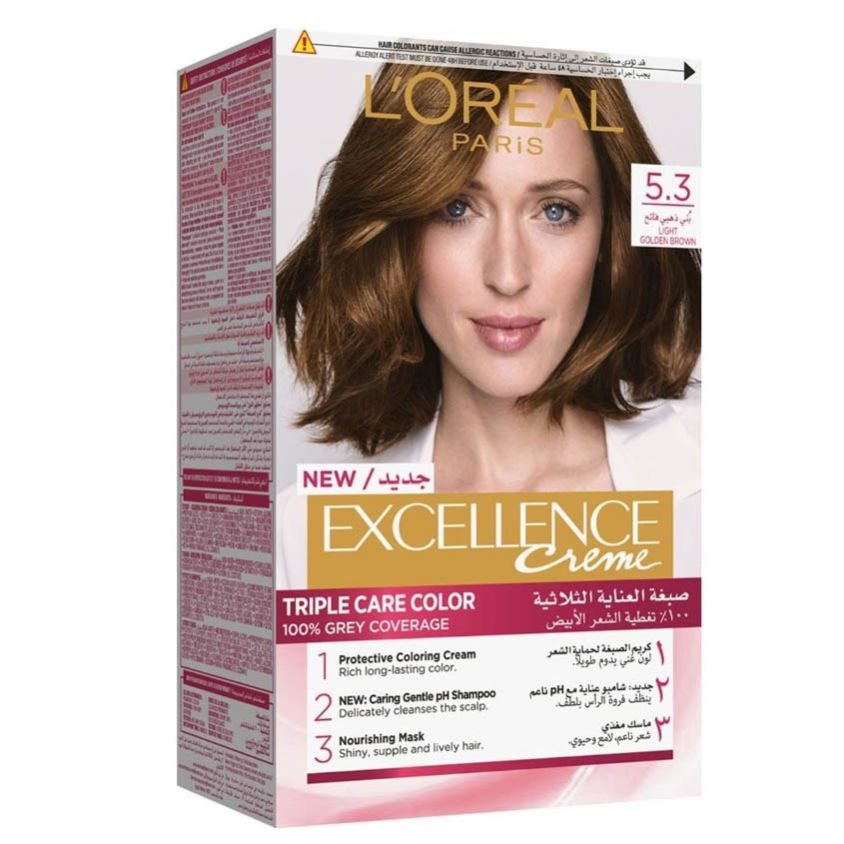 L or al Paris Excellence Cr me Permanent Hair Color 5 3 Light Golden 