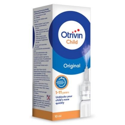 Otrivin Original Children Nasal Spray For Blocked Nose 10ml