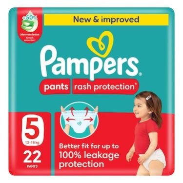 Pampers Rash Protection Pants Size 5 (12-18kg) 22s