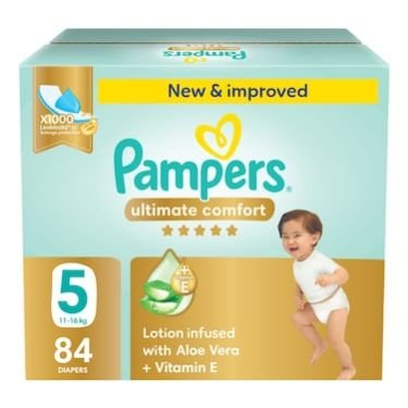 Pampers Ultimate Comfort Diapers With Aloe Vera Plus Vitamin E Size 5 (11-16kg) 84s