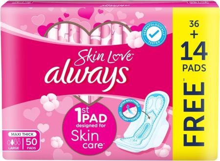 Always Cotton Skin Love Large Pads 50s