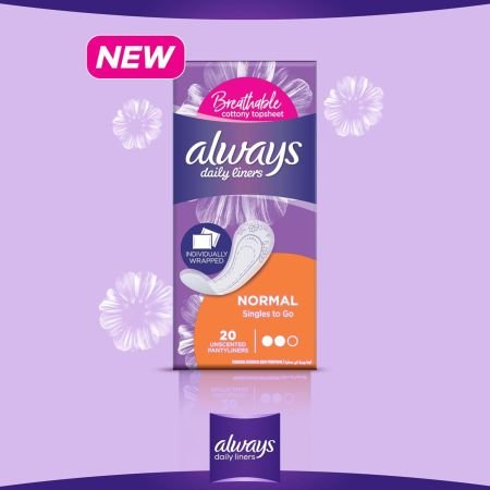 Always Daily Liners Comfort Protect Individually Wrapped 20s