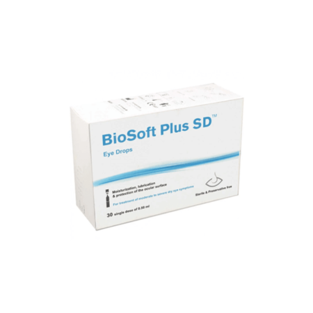 Biosoft Plus SD Lubricant Eye Drops 0.5ml Vials 30s