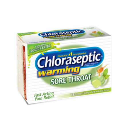 Chloraseptic Warming Green Tea With Real Honey Lozenges 18s