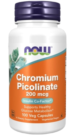 Now Chromium Picolinate 200 Mcg Veg Capsules