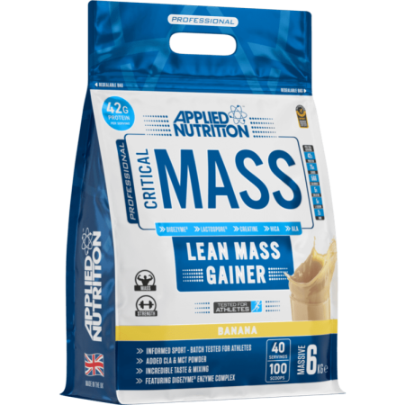 Applied Nutrition Critical Mass - Lean Mass Gainer Banana, 6kg - 42g Protein Per Serving
