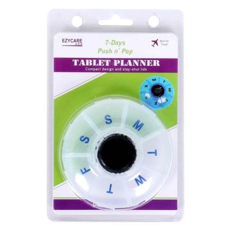 Ezycare 7 Days Push N Pop Round Tablet Planner 17555