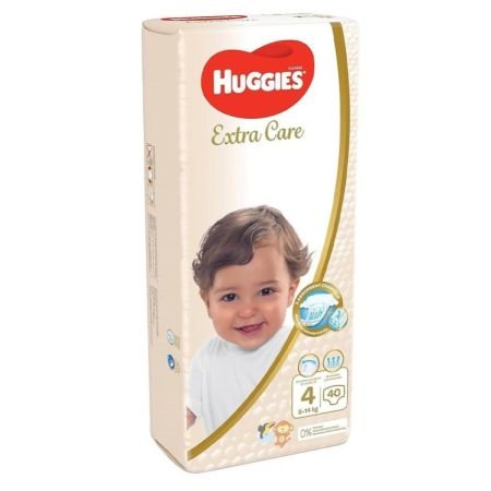 Huggies Extra Care Baby Diapers – Size 4 (8–14 Kg) 40 Diapers