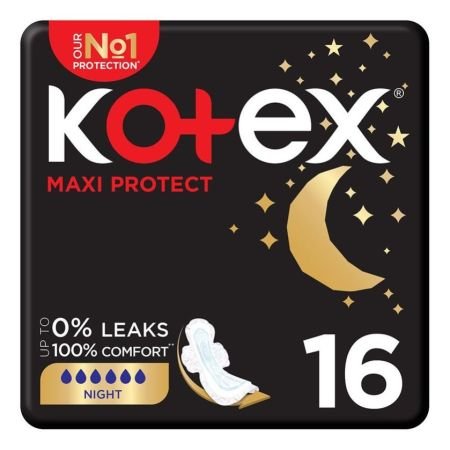 Kotex Maxi Protect Thick Overnight With Wings 16s