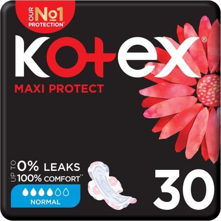 Kotex Maxi Protect Thick Pads With Wings Normal Size 30s