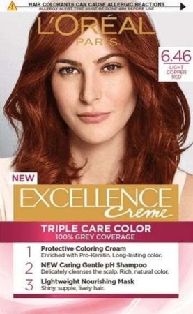 L’oréal Paris Excellence Crème Permanent Hair Color 6.46 Light Copper Red