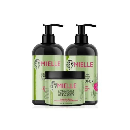Mielle Organics Rosemary Mint Strengthening Set Shampoo 355ml, Conditioner 355ml, Hair Mask 340g
