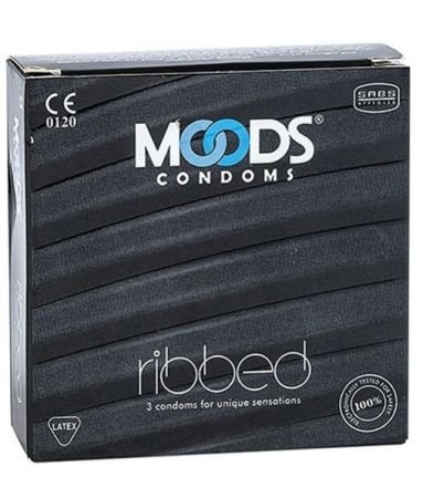Moods Ribbed Condoms 3s