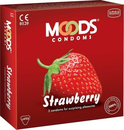Moods Strawberry Condoms 3s