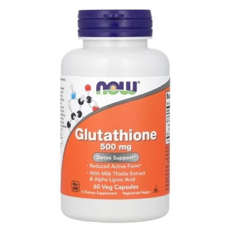 Now Glutathione 500mg Capsules For Antioxidant Support 60s