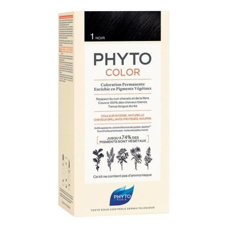 Phyto Color 1 Black Permanent Hair Color Kit