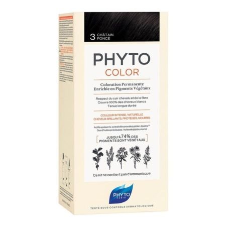 Phyto Color 3 Dark Brown Natural Permanent Hair Color Kit