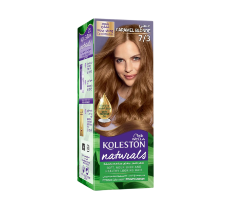 Wella Koleston Naturals Permanent Hair Colour Cream Kit 7/3 Caramel Blonde