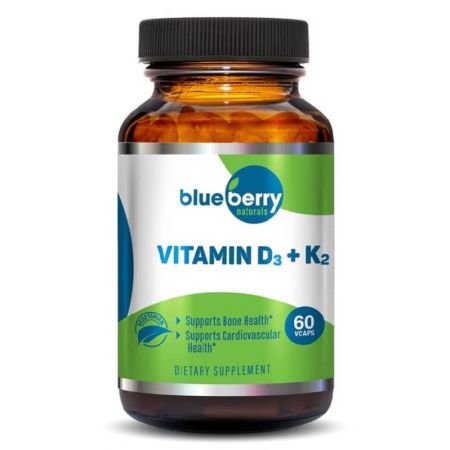 Blueberry Naturals Vitamin D3 & K2 Supplement Capsules, Pack Of 60s