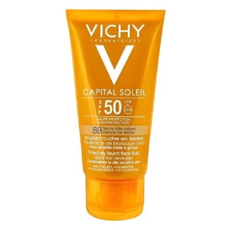 Vichy Capital Soleil Bb Tinted Spf 50 Anti Shine Dry Touch Face Fluid Sunscreen For Combination To Oily Skin 50ml