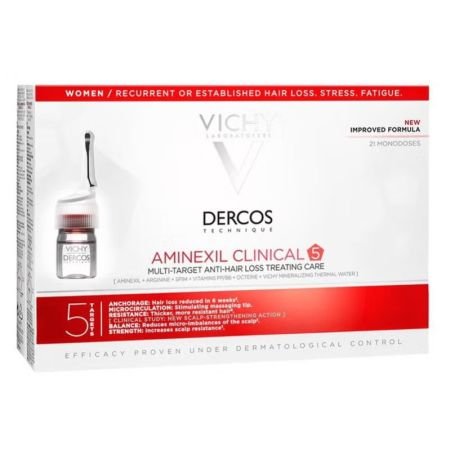 Vichy Dercos Aminexil Clinical 5 Anti-Hair Fall Treatment For Women 21 X 6ml