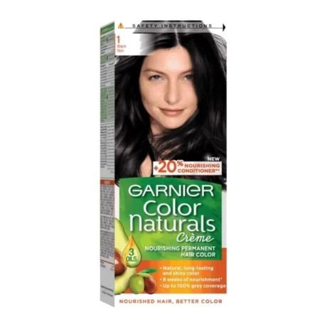 Garnier Color Naturals Creme Nourishing Permanent Hair Colour 1 Natural Black