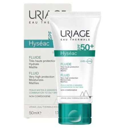 Uriage Hyseac Spf50+ Moisturising & Mattifying Sunscreen Fluid For Combination To Oily Skin 50ml