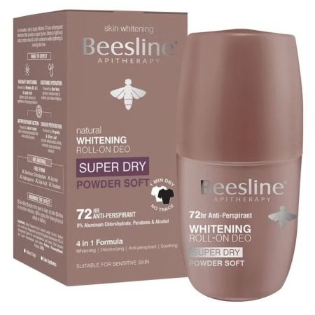 Beesline Whitening Aluminum Free Deodorant Roll-On Super Dry Powder Soft 50ml