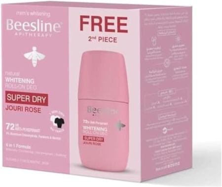 Beesline Whitening Aluminum Free Deodorant Roll-On Super Dry Jouri Rose 50ml 1+1