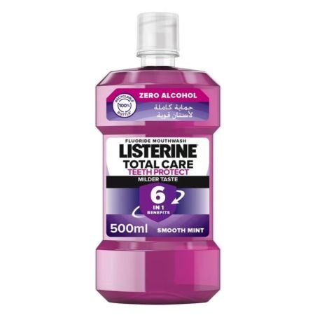 Listerine Total Care Teeth Protect Mild Taste Fluoride Mouthwash With Zero Alcohol 500ml