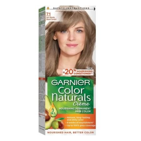 Garnier Color Naturals Creme Nourishing Permanent Hair Colour 7.1 Ash Blonde