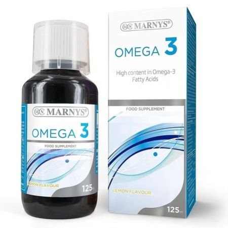 Marnys Omega 3 1200mg Fish Oil Supplement Liquid Lemon Flavour 125ml