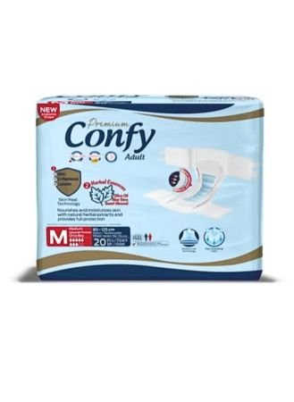 Confy Adult Disposable Diapers - Medium (85-125 Cm) - 30 Pcs