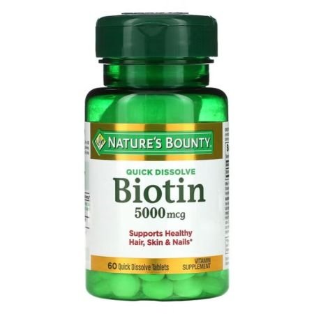 Natures Bounty Quick Dissolve Biotin 5000 Mcg Tablets 60s